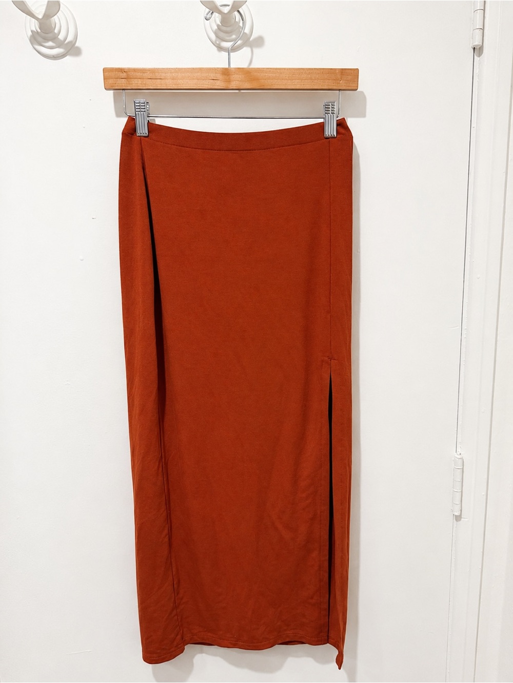 Midi Pencil Skirt with Side Slit